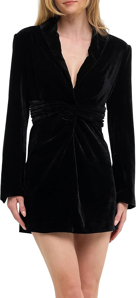 endless rose Women's Long-Sleeved Velvet Mini Dress | Amazon (US)