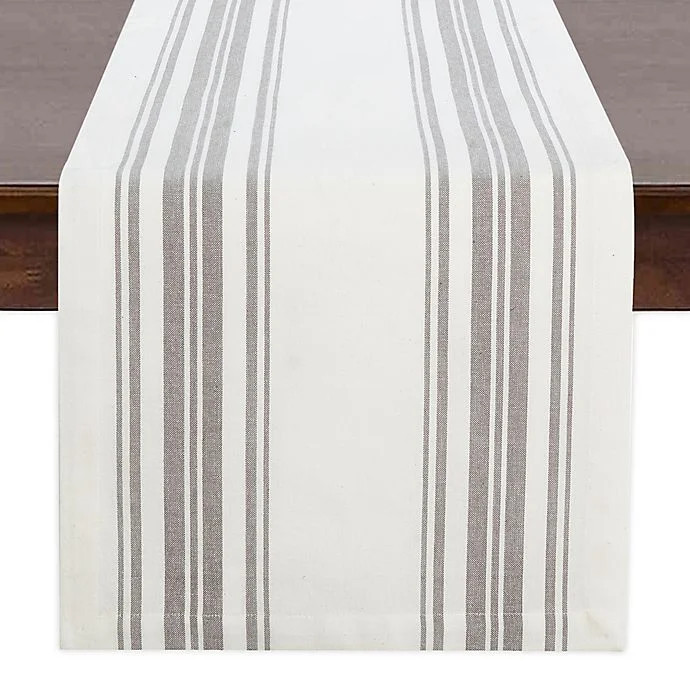 Farmhouse Living Homestead Stripe Table Runner in White/Black | Walmart (US)