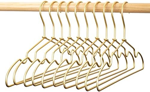 Koobay 12.6" Gold Metal Kids Baby Hangers 10Pack, Non Slip Suit Coated Wire Children Clothes Hang... | Amazon (US)