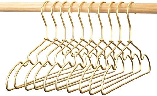 Koobay 12.6" Gold Metal Kids Baby Hangers 10Pack, Non Slip Suit Coated Wire Children Clothes Hang... | Amazon (US)