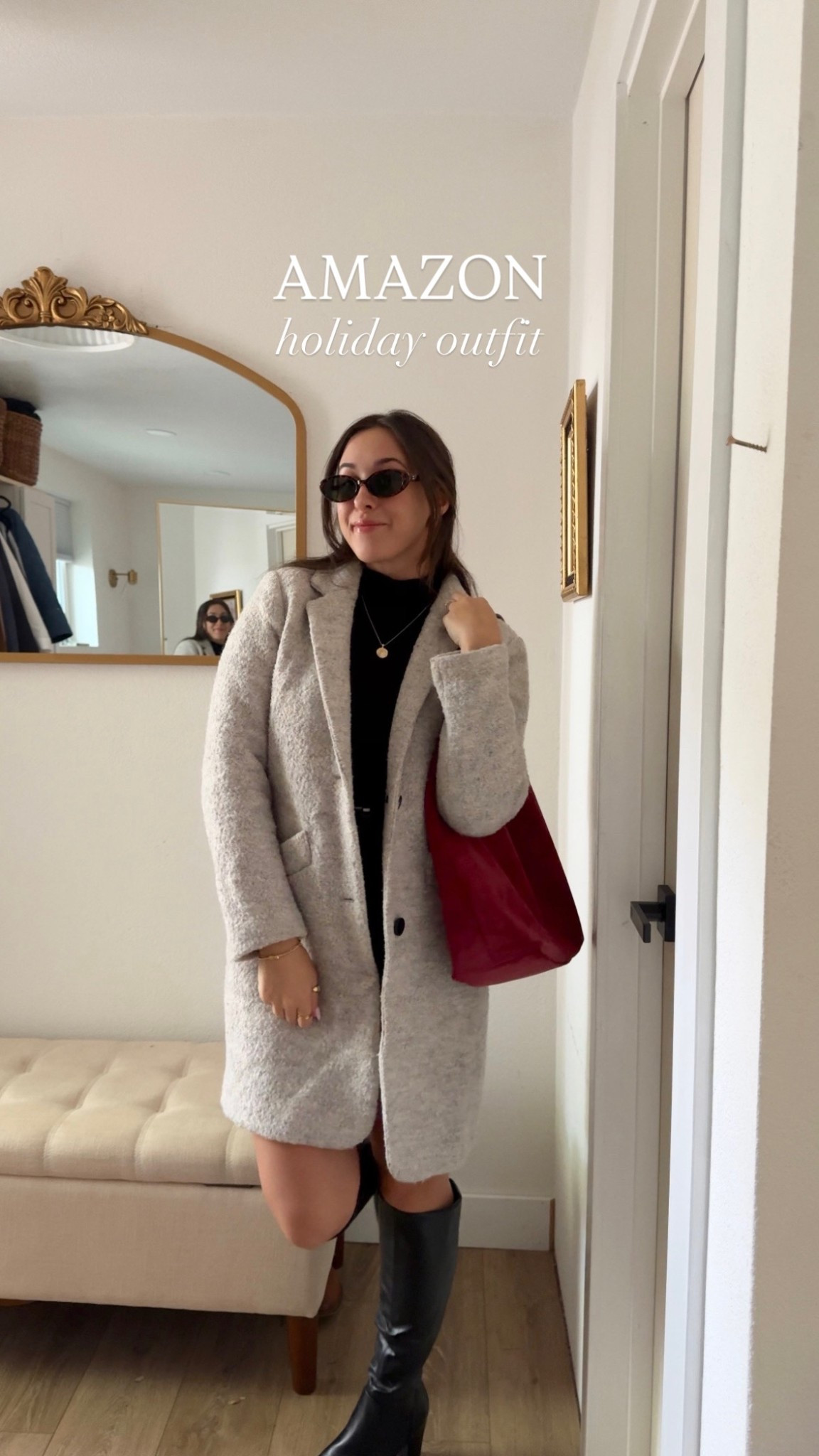 Holiday outfit ideas | Thanksgiving outfit, sweater dress, wool coat, knee high boots, Amazon fashion, Amazon outfits, suede tote bag 

#LTKCyberWeek #LTKHoliday #LTKSaleAlert