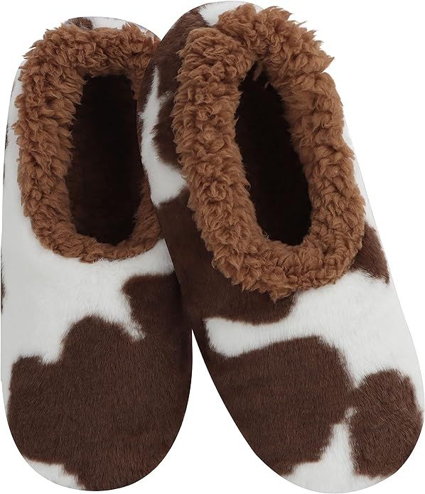 Snoozies Womens Slippers - Cow Print - House Slippers for Women | Amazon (US)