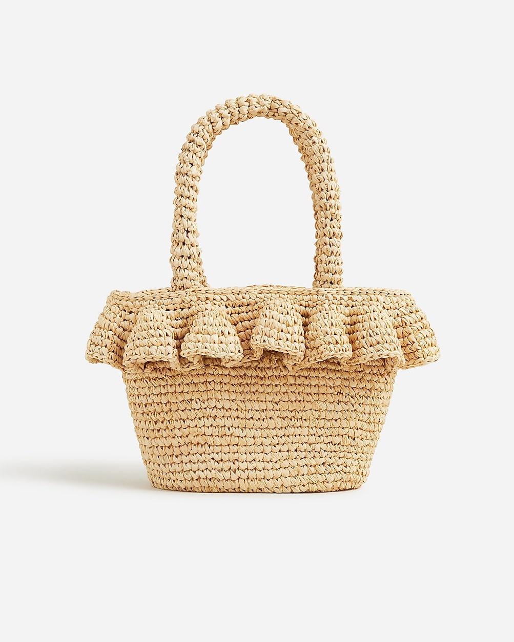Small raffia ruffle-hem bag | J. Crew US