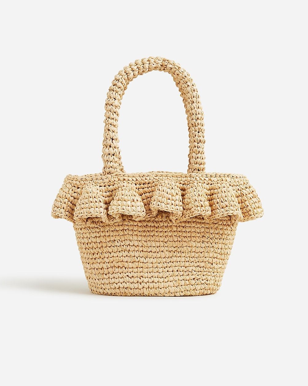 4.5(2 REVIEWS)Small raffia ruffle-hem bag$98.0030% off full price with code SHOP30NaturalOne Size... | J.Crew US