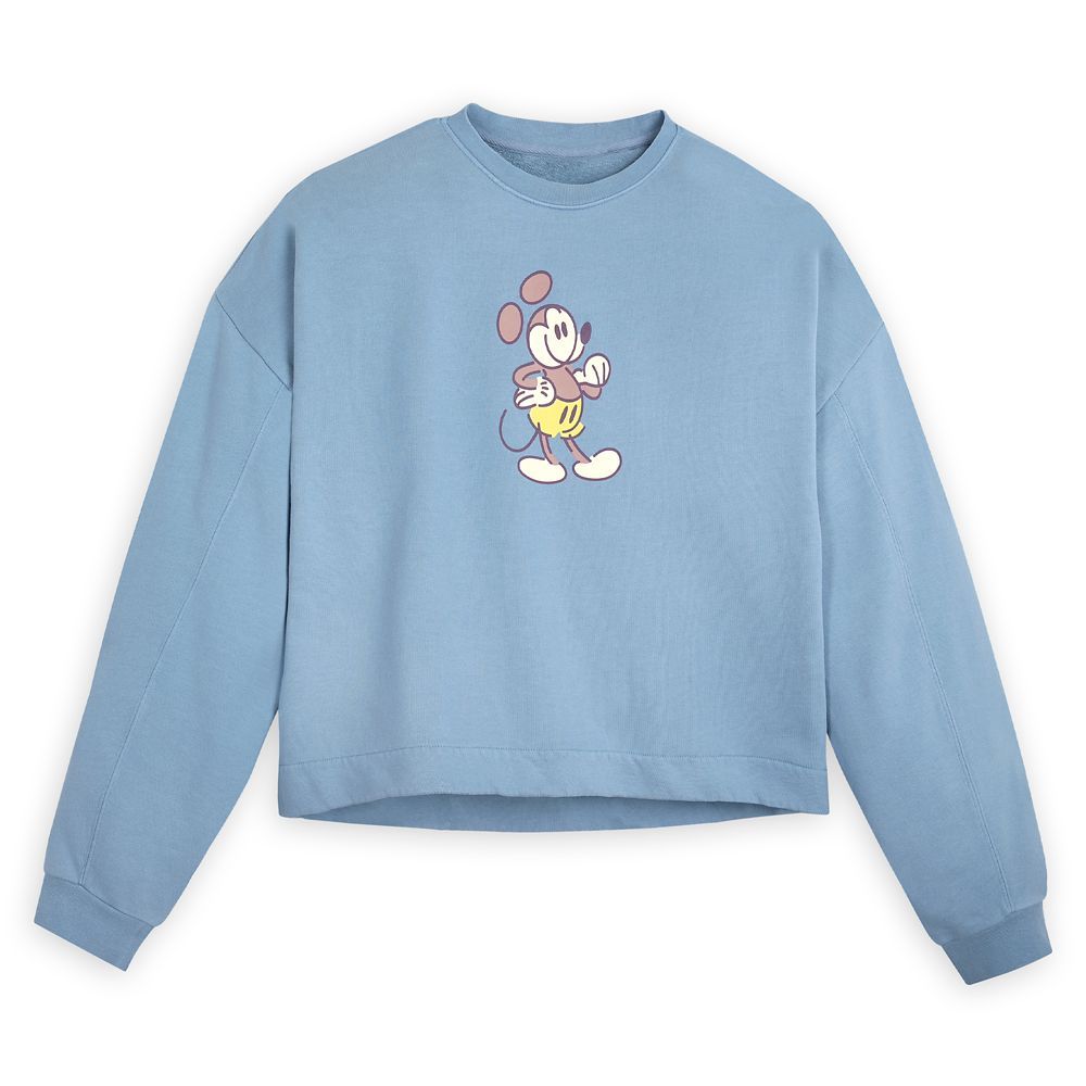 Mickey Mouse Genuine Mousewear Pullover Sweatshirt for Women – Blue | Disney Store