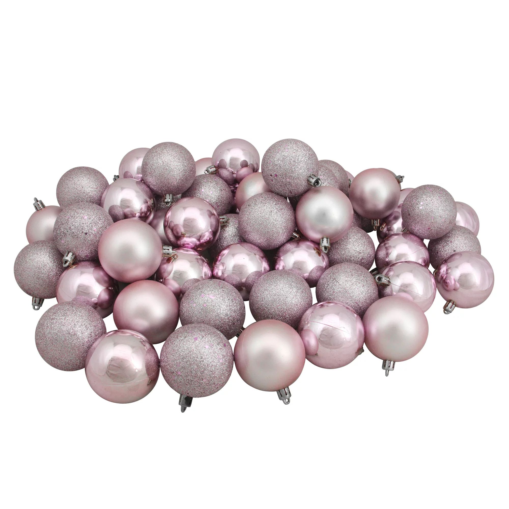 60ct Pink Shatterproof 4-Finish Christmas Ball Ornaments 2.5" (60mm) - Walmart.com | Walmart (US)