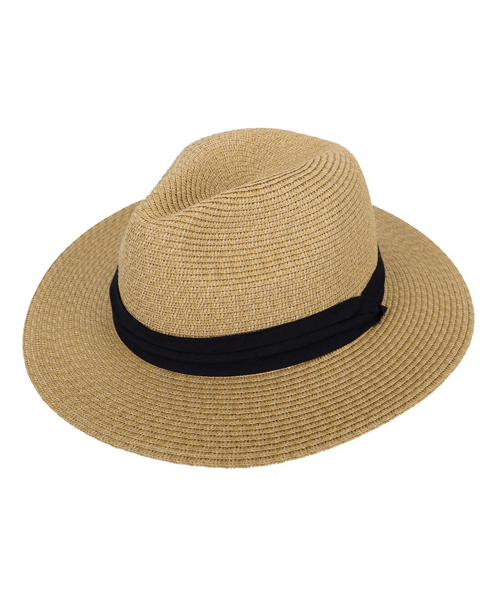 Simplicity Fedoras Light - Light Brown Straw Fedora Sunhat | Zulily