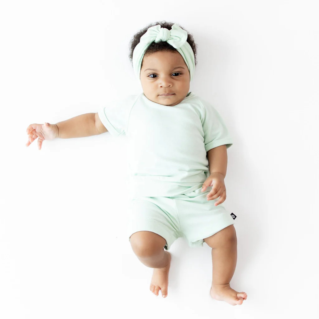 Bamboo Jersey Short Sleeve Jogger Set in Mint | Kyte Baby