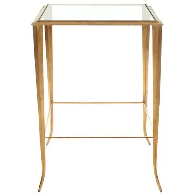Safavieh Tory Clear Glass Top/Gold Legs Glass Modern End Table Lowes.com | Lowe's