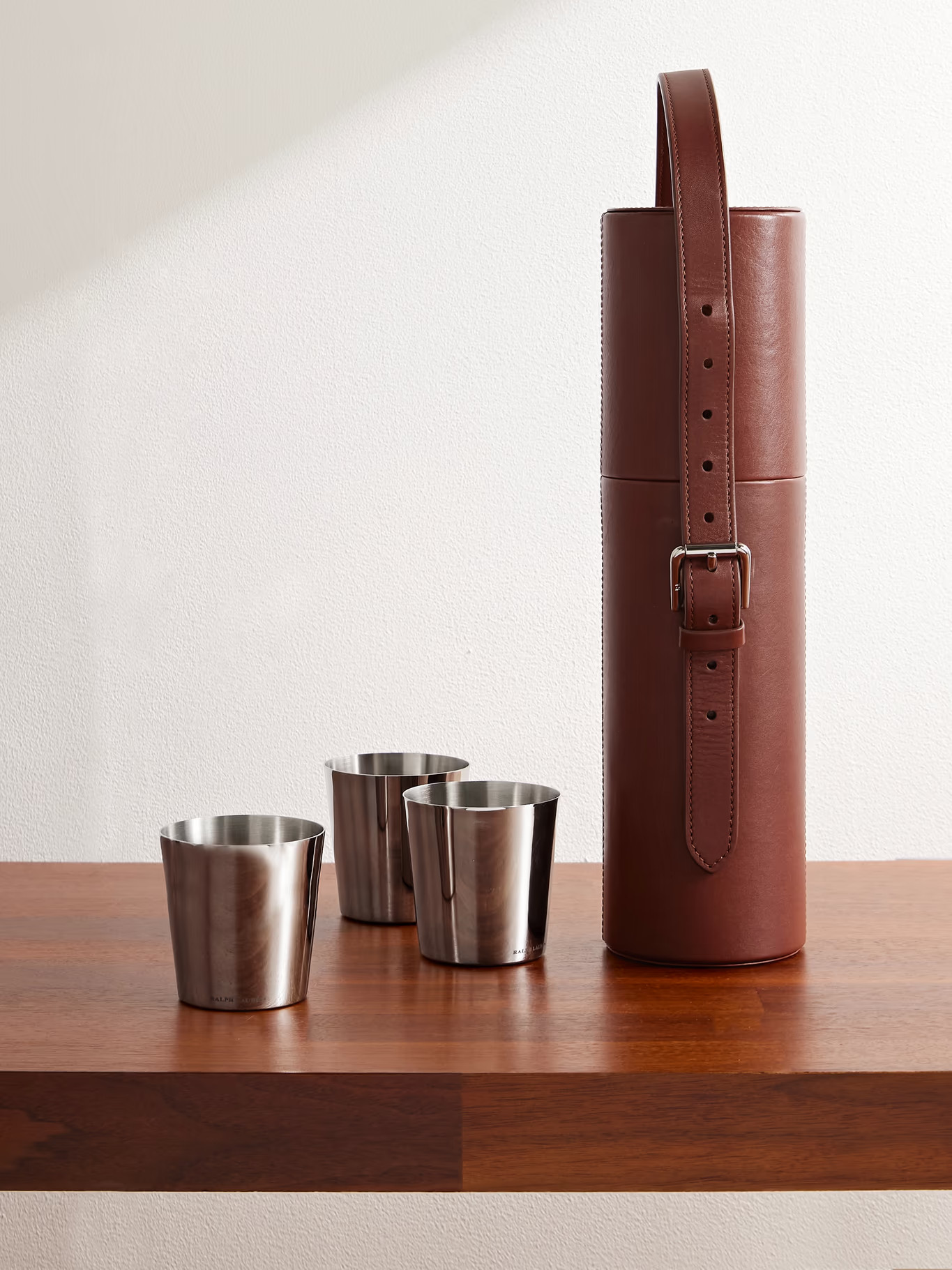Archer Leather Wine Tote and Stainless Steel Cups Set | Mr Porter (US & CA)