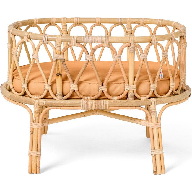 Rattan Doll Crib, Natural/Clay | Maisonette