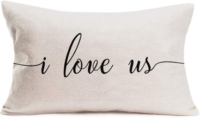 I Love Us Throw Pillow Covers Rustic Farmhouse Style Sweet Sign Letters Pillow Cases Valentines H... | Amazon (US)