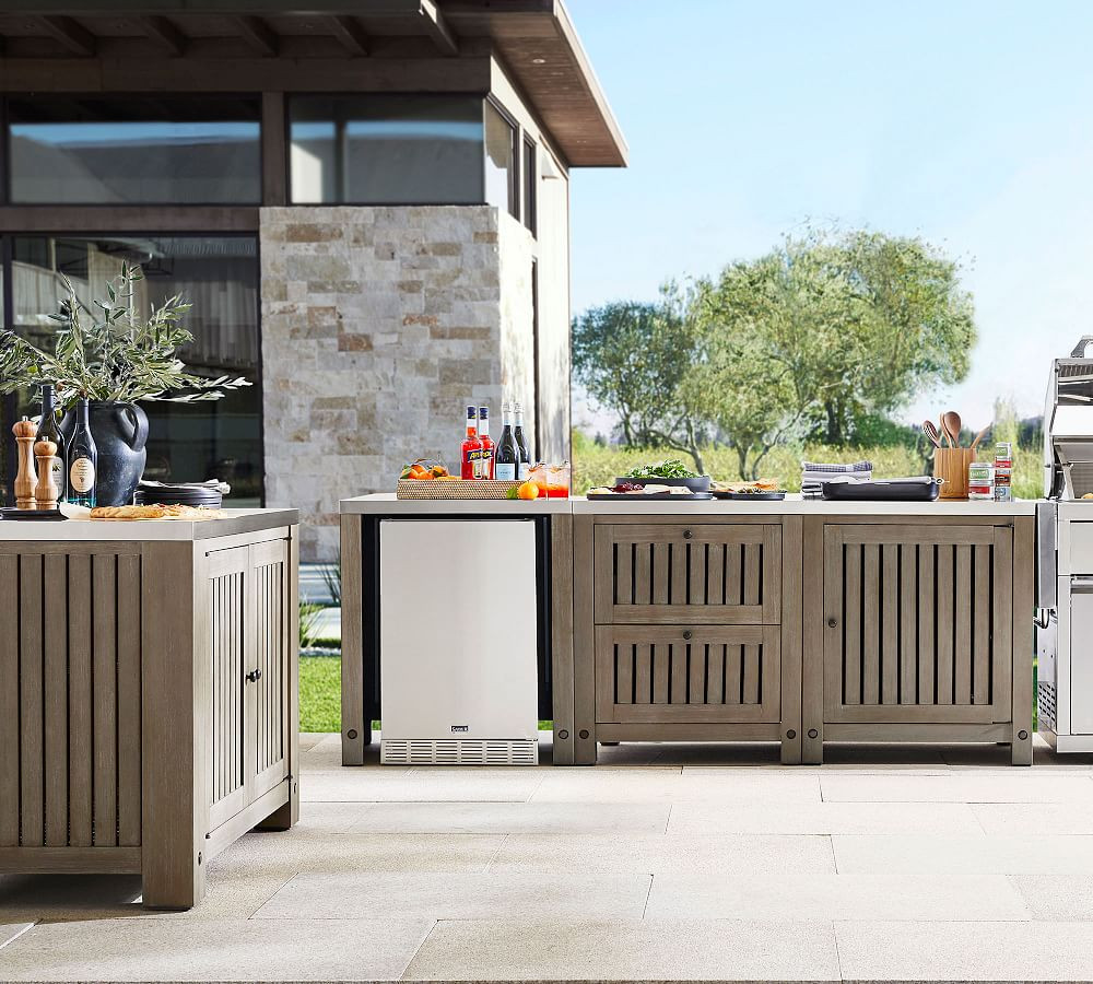 Abbott Acacia Ultimate 3-Piece Outdoor Kitchen Set | Pottery Barn (US)