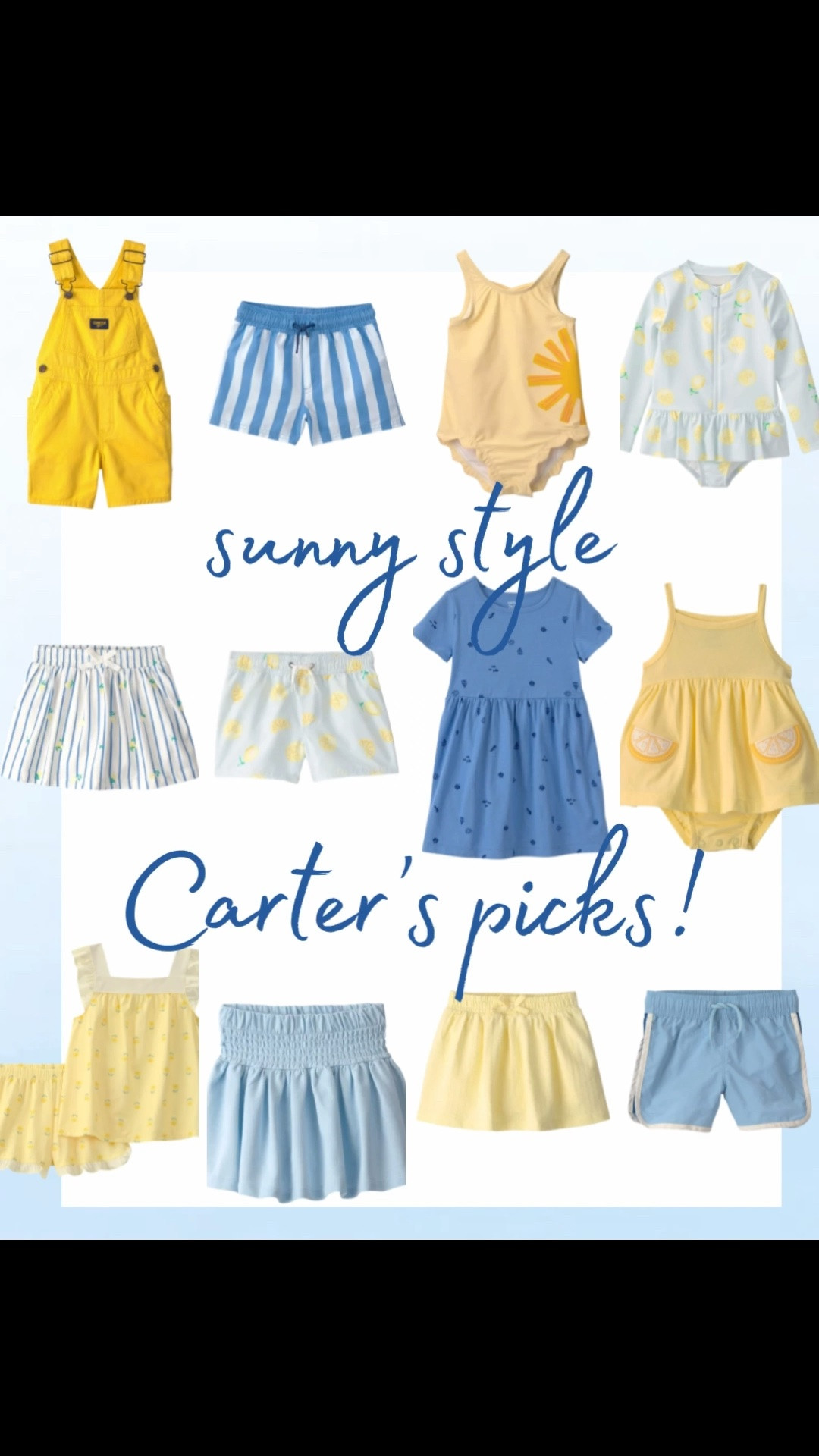 Sunny Carter’s picks - sweet yellows, soft blues, and easy pieces for warm-weather days. @carters #Carters #CartersPartner @oshkoshkids #ad