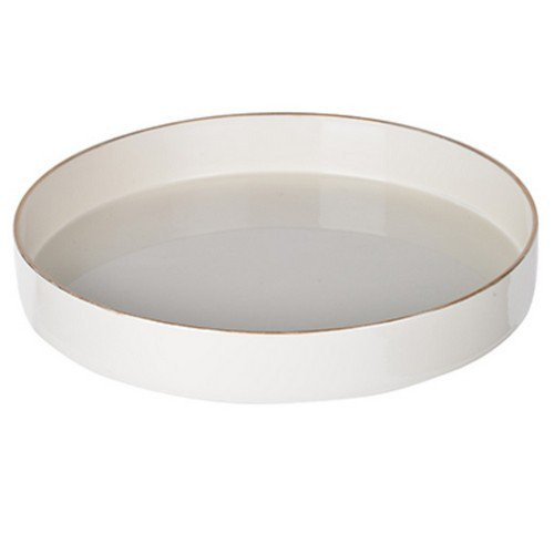 Contemporary Round Glossy Plastic Tray, White | Walmart (US)
