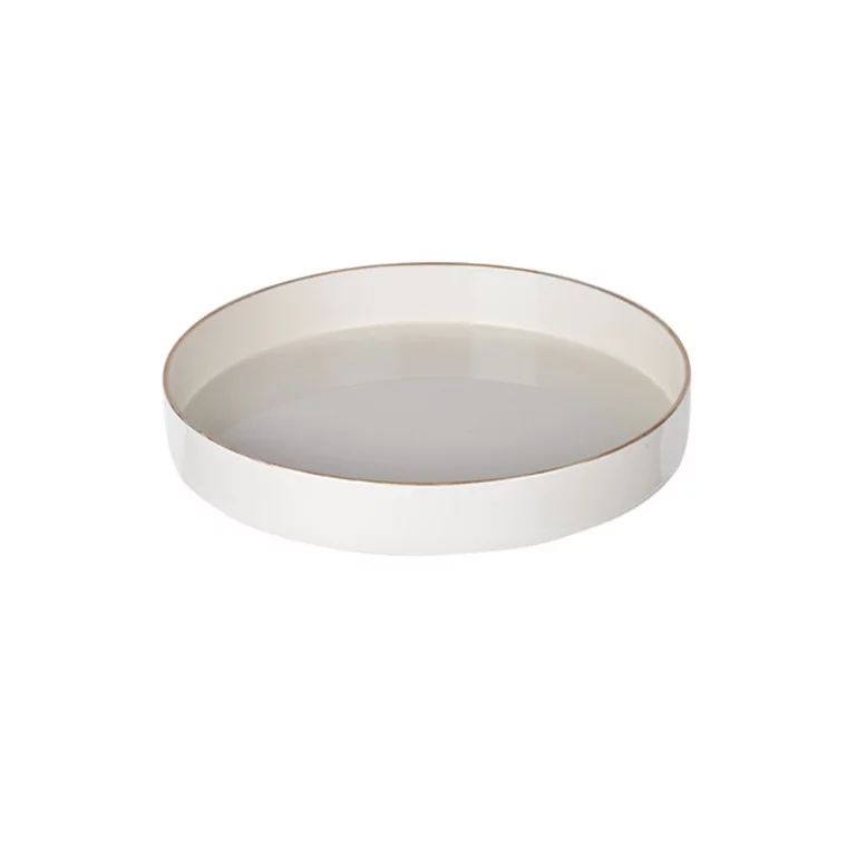 Contemporary Round Glossy Plastic Tray, White | Walmart (US)