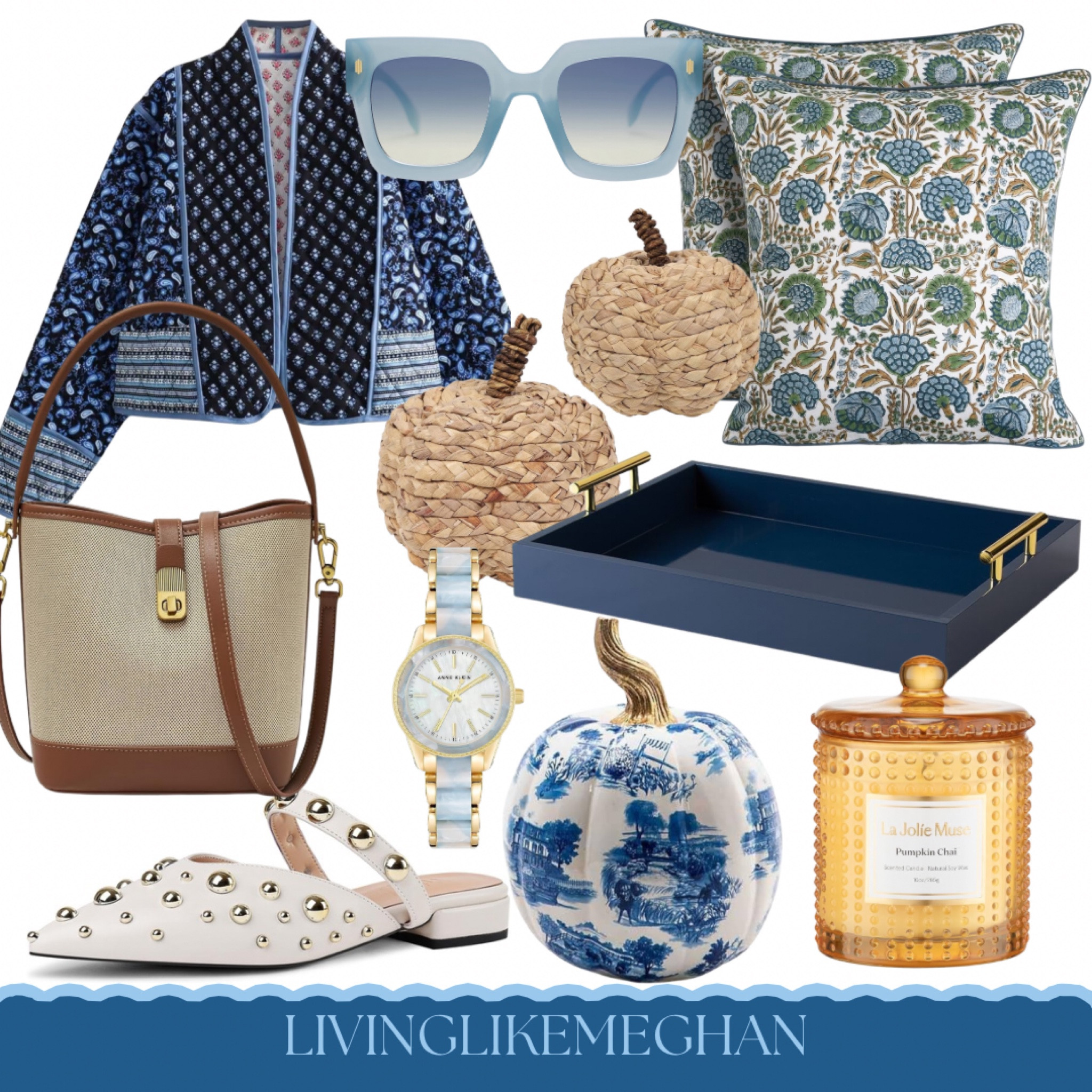 Early Fall Outfit and Home decor finds


Blue and White lovers - fall edit! 💙🤍



Grandmillennial, fall, blue and white, toile, quilted jacket, fall flats, candles, fall candle, throw pillow, pattern pillow, woven pumpkins, sunglasses, classic style, preppy style, fall outfit, fall look, fashion over 30

#LTKShoeCrush #LTKItBag #LTKSaleAlert