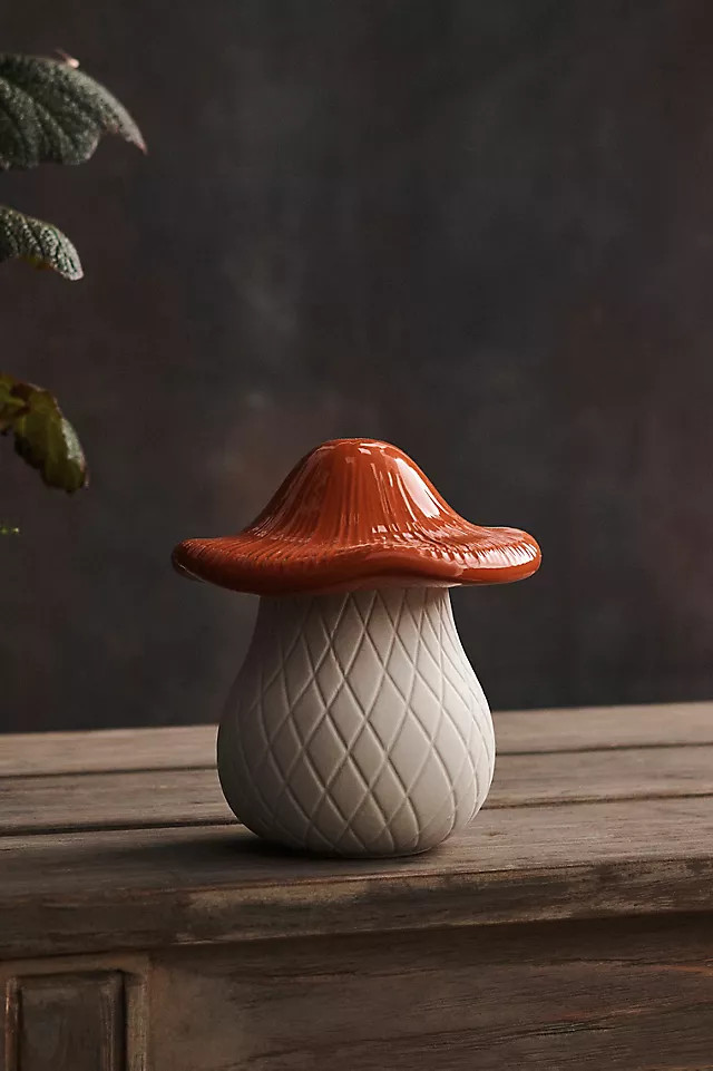 Mushroom Ceramic Jar, Red | Anthropologie (US)