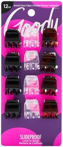 Goody Small Basic Half-Claw Hair Clips, 12-Count – 3-Prong Claw Clips for All Hair Types, Neutr... | Amazon (US)