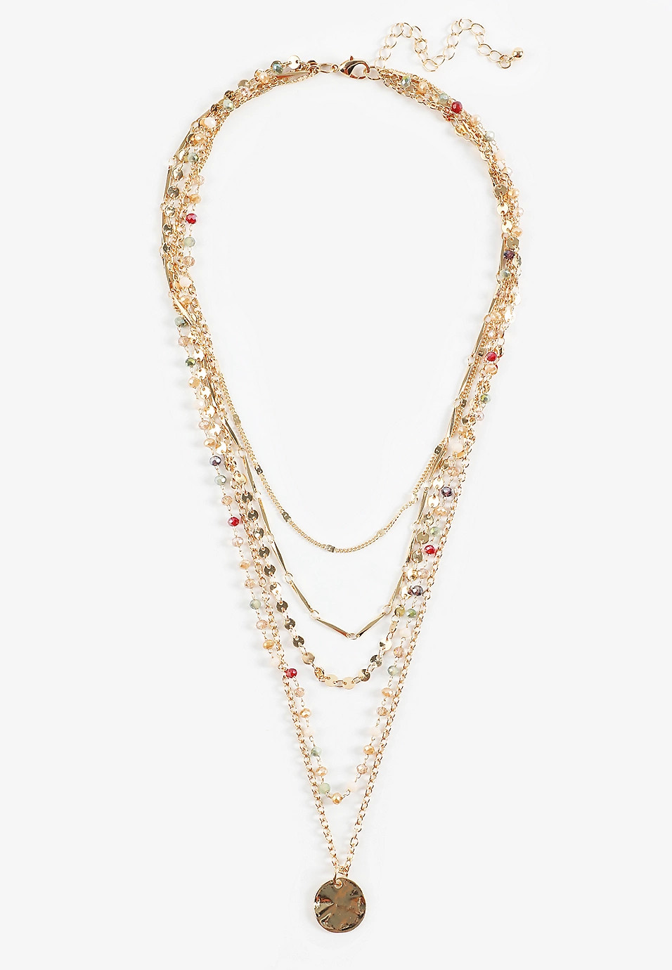 Gold Coin Pendant Layered Necklace | Maurices
