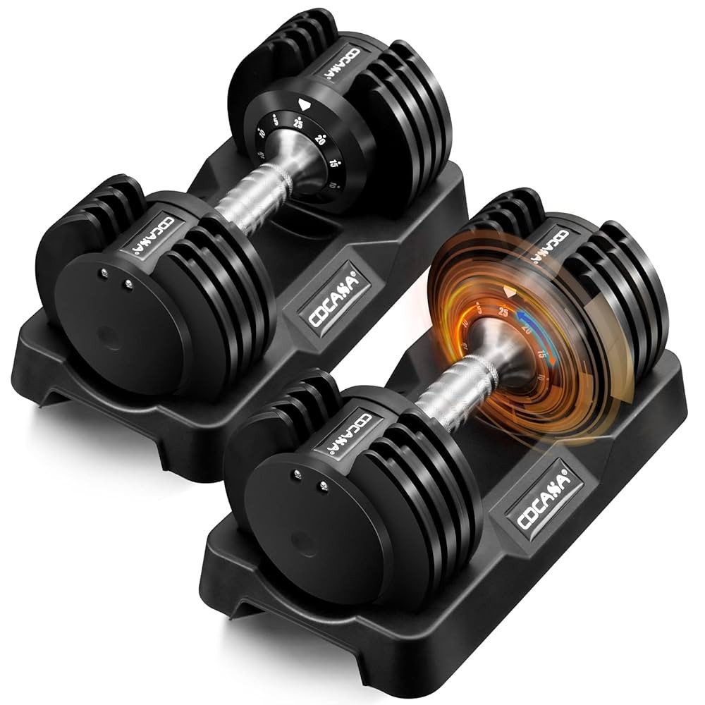 Adjustable Dumbbell Set of 2 Anti-Slip Handle 5 Different Free Weights Per Dumbbell for Men Women... | Amazon (US)