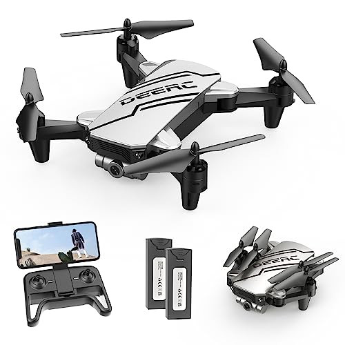 DEERC D20 Mini Drone for Kids with 720P HD FPV Camera Remote Control Toys Gifts for Boys Girls with Altitude Hold, Headless Mode, One Key Start Speed Adjustment, 3D Flips 2 Batteries, Silver | Amazon (US)