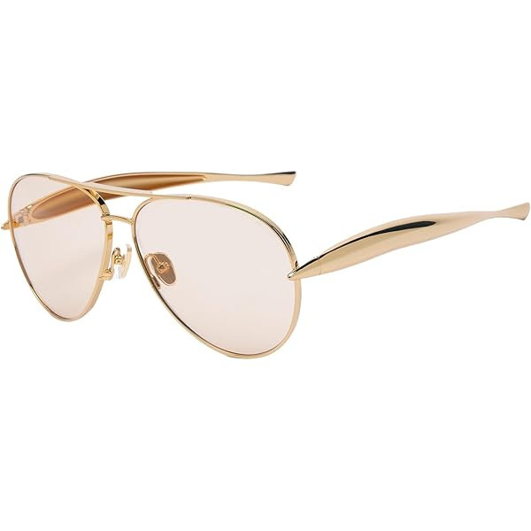 laureles Fashion Oversized Pilot Sunglasses Women Gold Champagne Lenses Metal Frame Eyewear Shade... | Amazon (US)