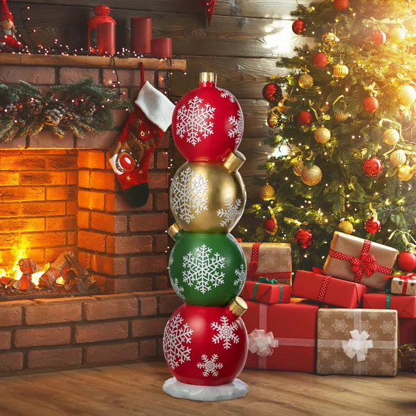 36.25"H Christmas Resin Stacked Ornament Porch Decor | Wayfair North America