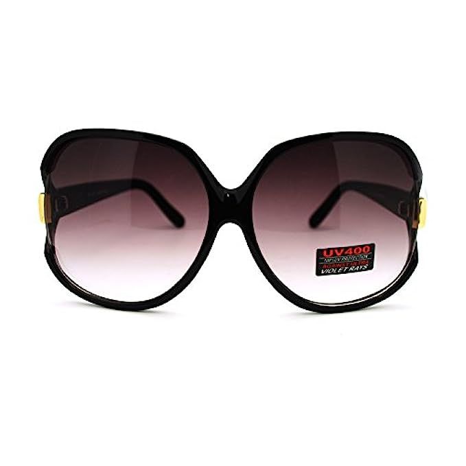 Womens Extra Oversized Round Designer Fashion Exposed Lens Butterfly Sunglasses | Amazon (US)