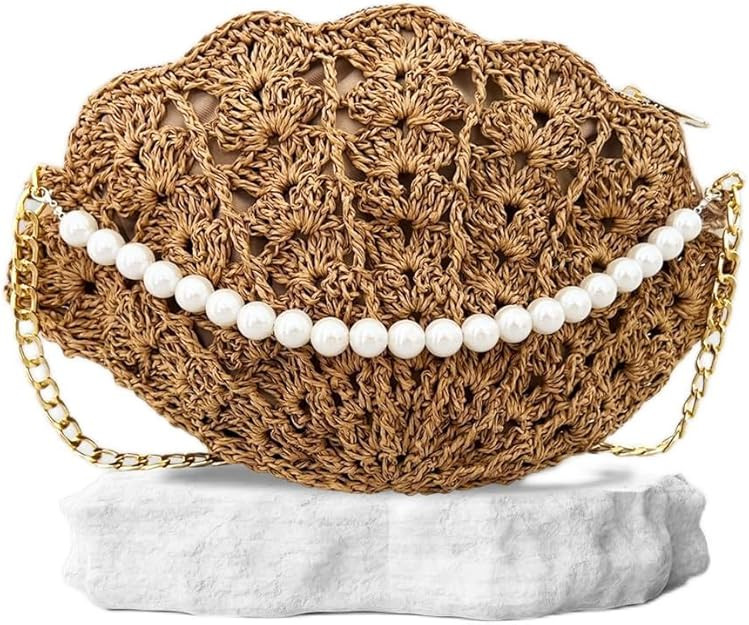 CHQEL Evening Clutch Bag for Women, Handmade Crochet Wedding Party Purse, Small Flap Formal Cross... | Amazon (US)