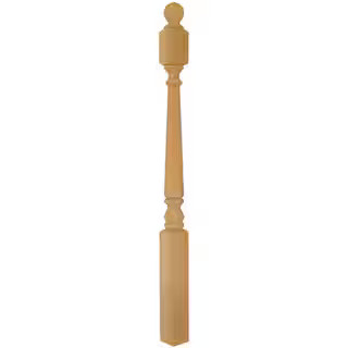 EVERMARK Stair Parts 4010 48 in. x 3 in. Unfinished Hemlock Ball Top Starting Newel Post for Stai... | The Home Depot