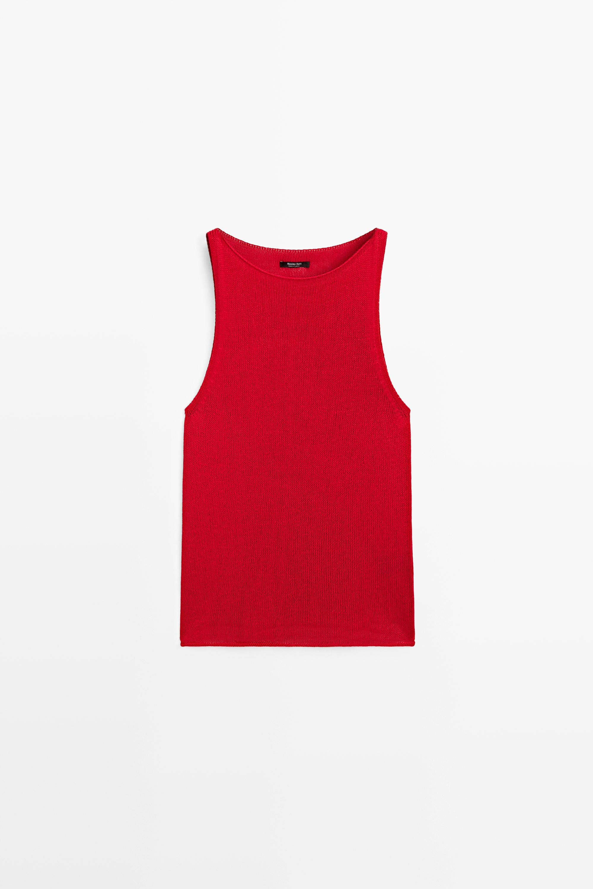 Fine-knit halter top | Massimo Dutti US