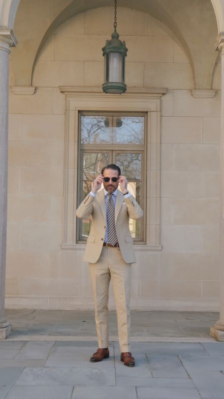 Trying to manifest a return to spring temperatures again with a khaki cotton suit. Always a good choice for spring style. I love how it’s a suit but feels more casual — even with a tie  

#LTKmens #LTKSeasonal #LTKover40