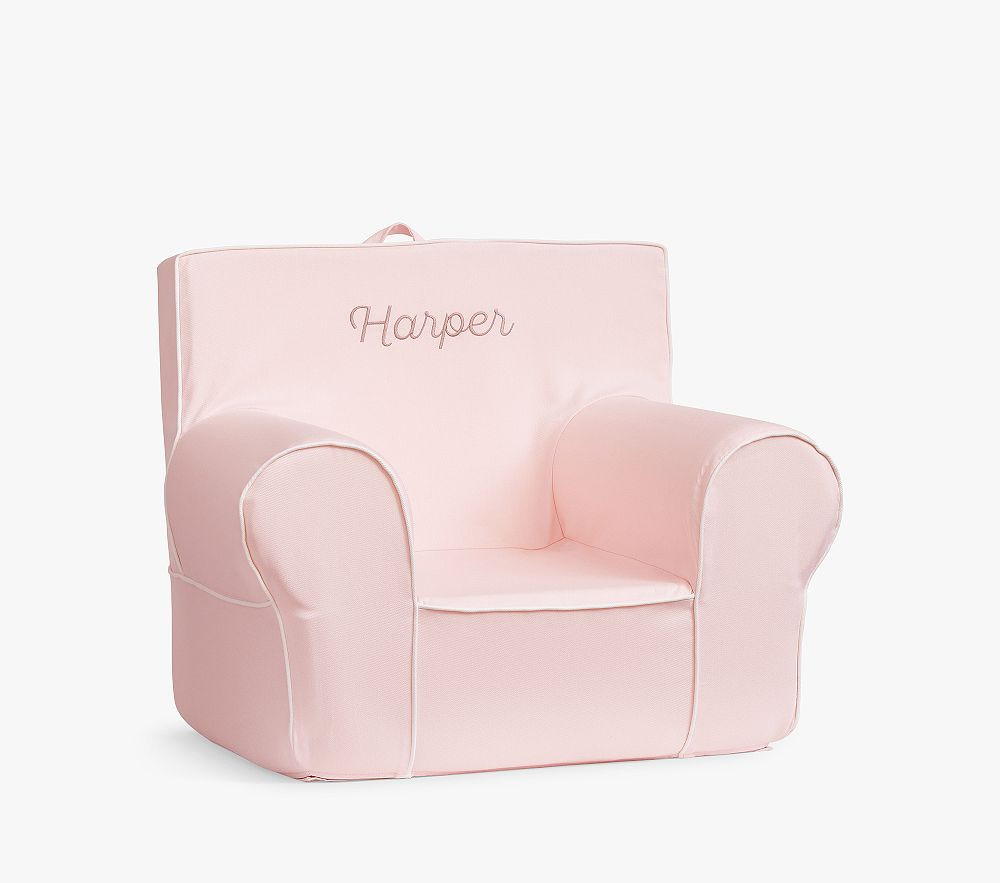 Kids Anywhere Chair(R), Pearl with White Piping | Pottery Barn Kids