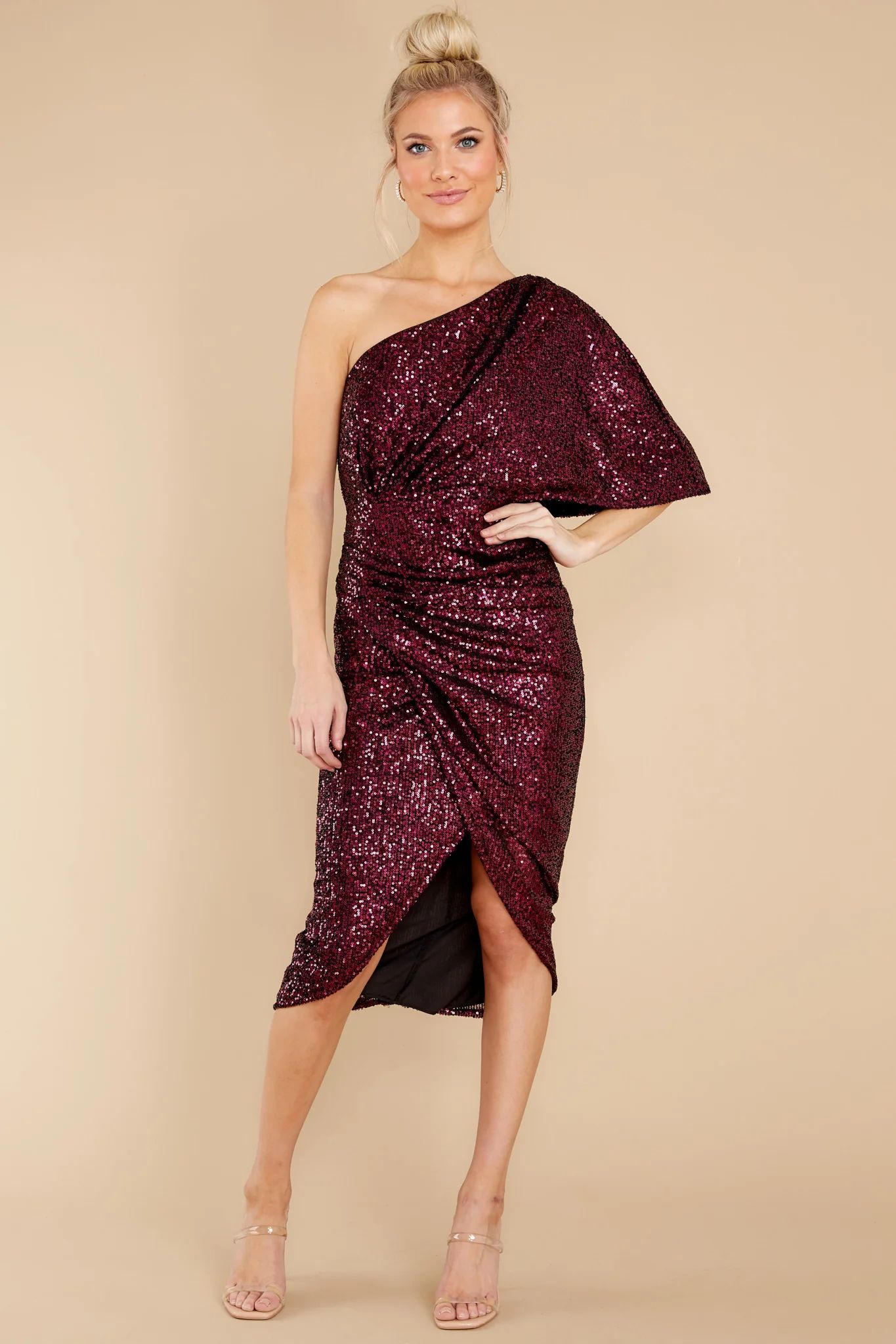 Without Rival Burgundy Sequin Dress | Red Dress 