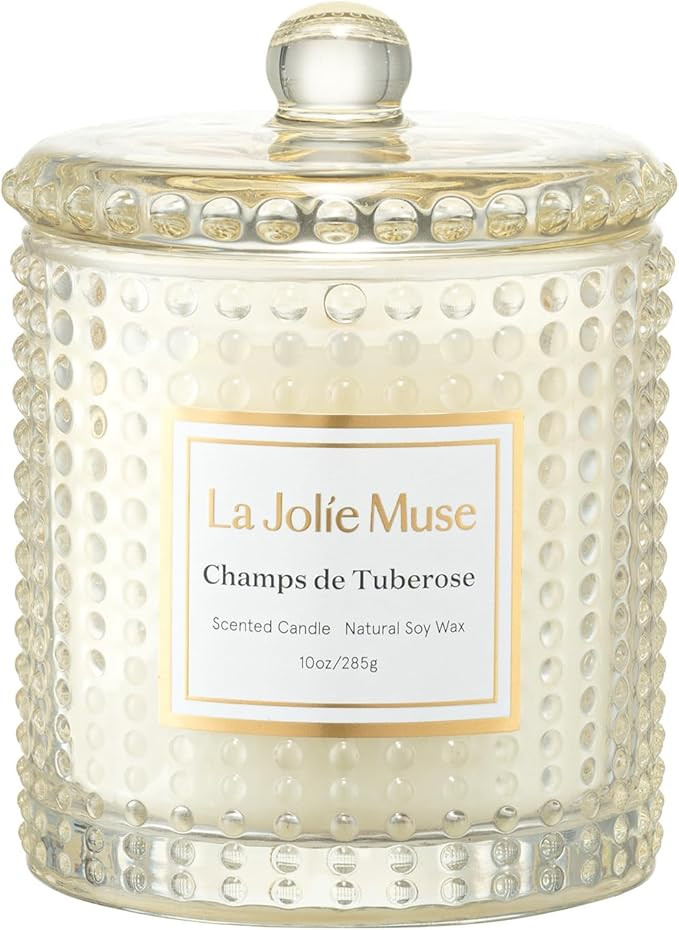 LA JOLIE MUSE Champs de Tuberose Scented Candle - Ylang, Tuberose, Orange Blossom | 10 oz Natural... | Amazon (US)