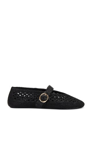Denice Ballet Flat Raffia in Black | Revolve Clothing (Global)