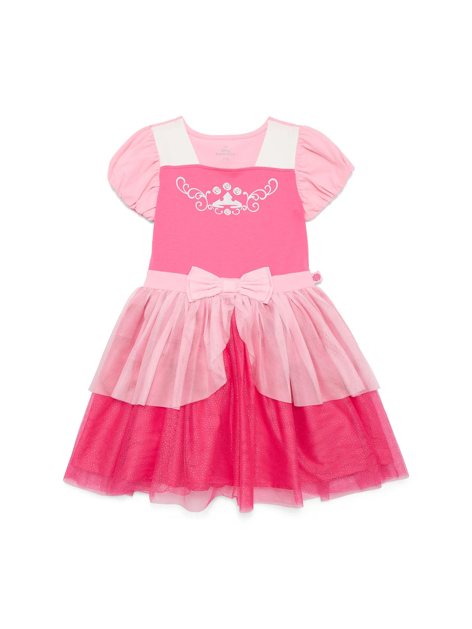 Disney Princess Girls Sleeping Beauty Aurora Cosplay Dress with Short Puff Sleeves, Sizes 4-12 | Walmart (US)