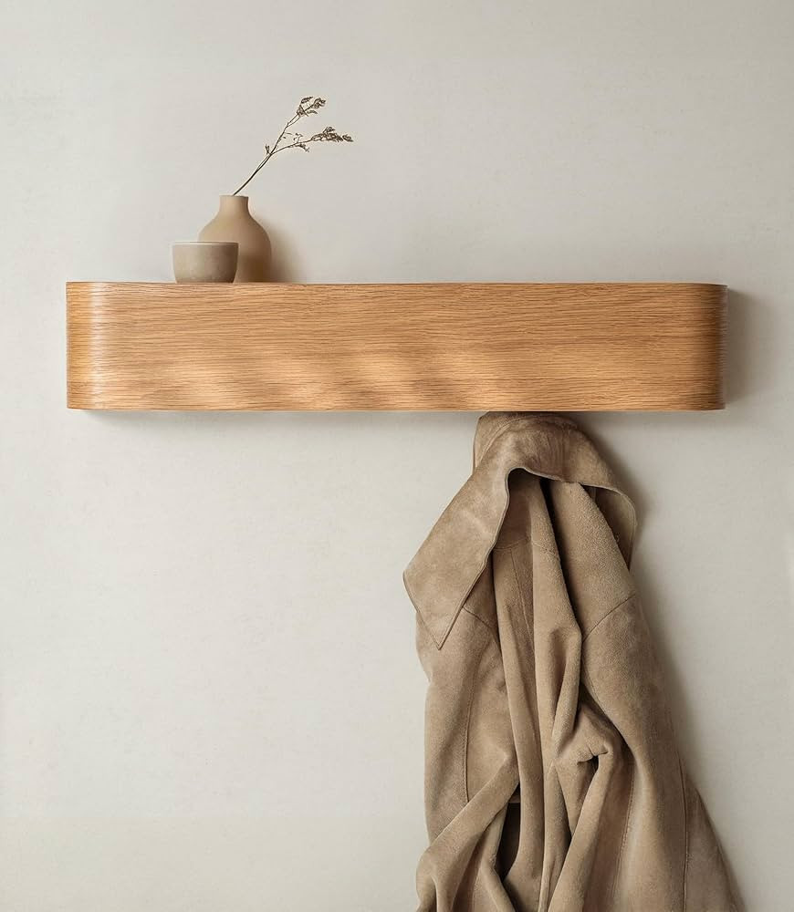 Kazai. Wall-Mounted Coat Rack 'Toke' - Modern Design Coat Rack with Hidden Wall Hooks - Solid Woo... | Amazon (US)