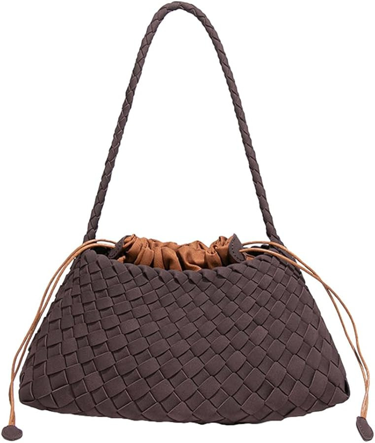 Woven Hobo Bags for Women Suede Woven Tote Bag Trendy Bucket Purse Underarm Shoulder Bag Vintage ... | Amazon (US)