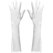 Skeleteen White Satin Opera Gloves - Roaring 20's Fancy Flapper Elbow Gloves - 1 Pair | Amazon (US)
