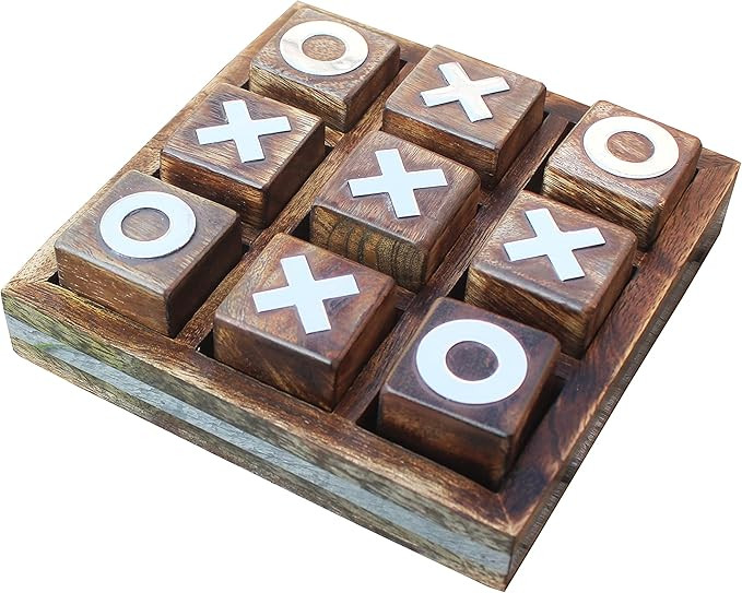 Wooden Tic Tac Toe Game | Board game for kids and family | Table Top Living Room Decor Fun Game |... | Amazon (US)