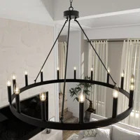 Finchley 15 - Light Dimmable Wagon Wheel Chandelier | Wayfair North America