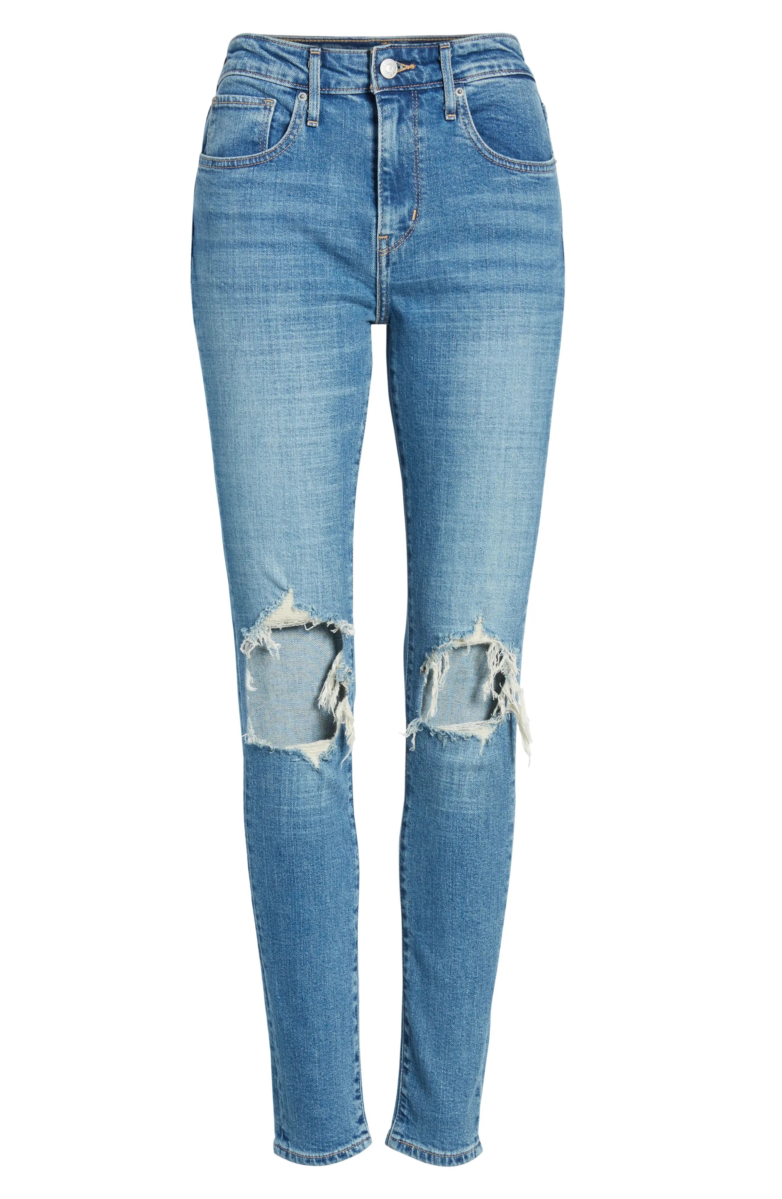Levi's® 721 Ripped High Waist Skinny Jeans (Rugged Indigo) | Nordstrom