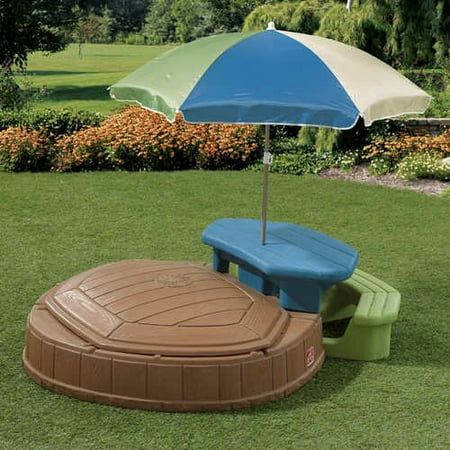 Step2 Summertime Play Center- Sandbox With Cover, Picnic Table and Umbrella | Walmart (US)