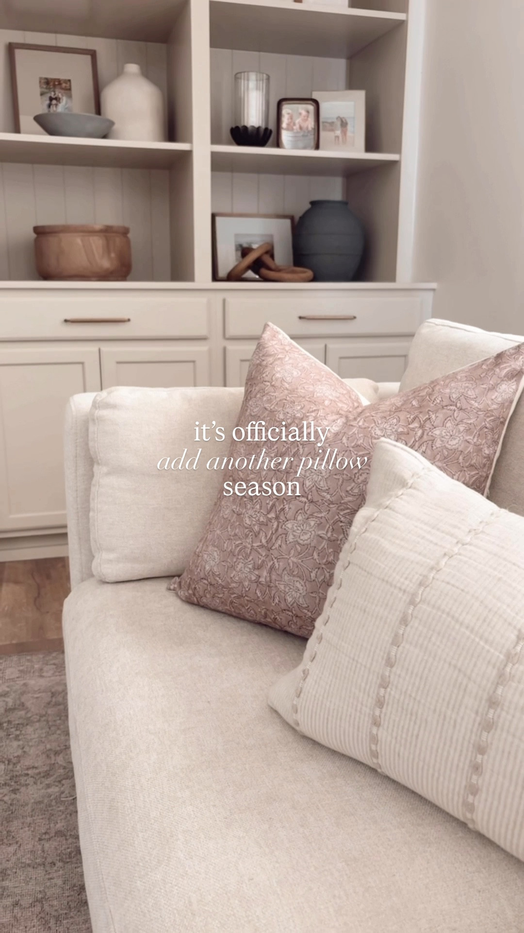 This $20 pillow cover is perfect for Fall! I love the muted color and subtle pattern. Also linked my Amazon sofa and living room area rug. Studio McGee look for less. #throwpillow #pillowcover #falldecor 

#LTKFindsUnder50 #LTKHome #LTKStyleTip