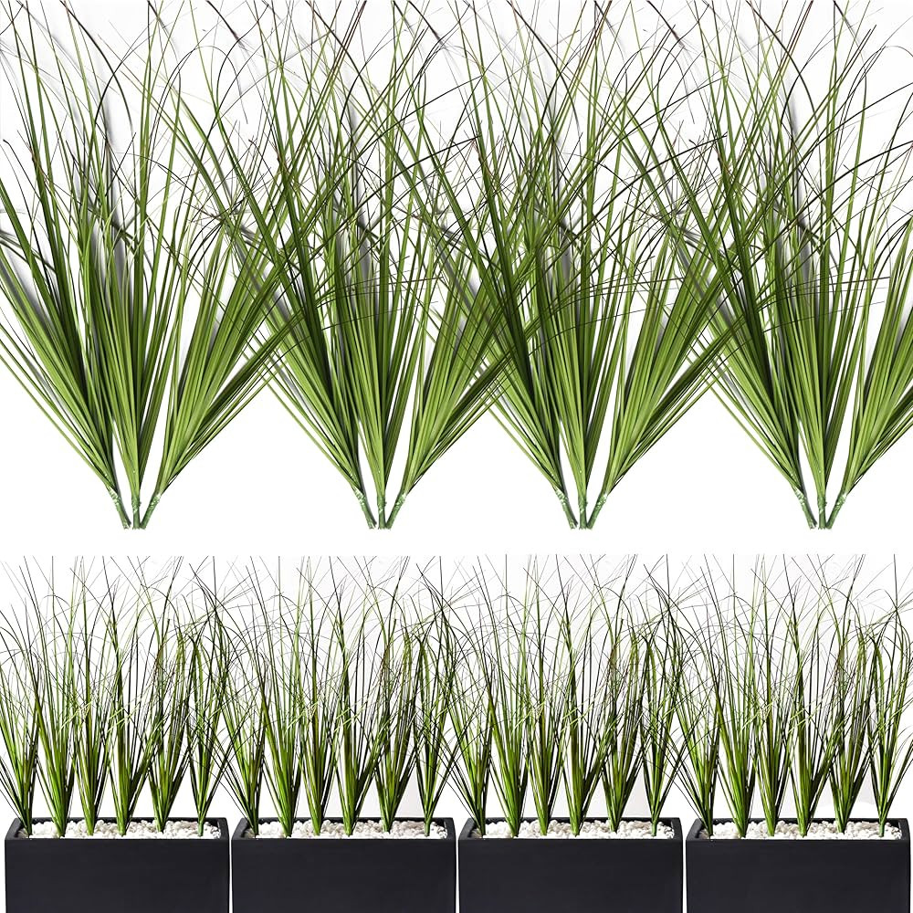 12PCS Artificial Grass Plant, Artificial Shrubs Wheat Grass, Artificial Greenery Stems Fake Weed ... | Amazon (US)