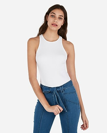 Modern Rib High Neck Tank | Express