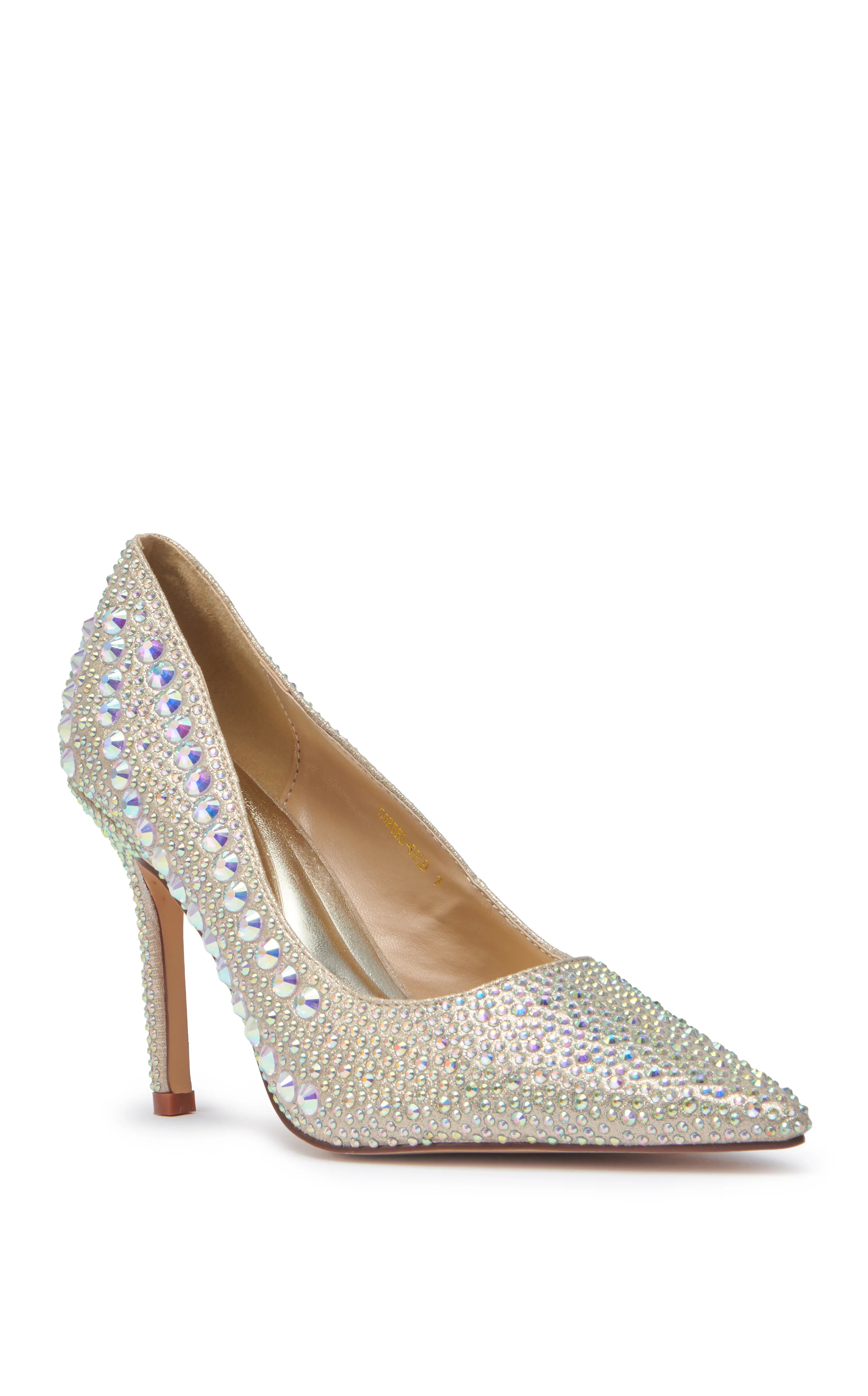 CORBEL-GOLD STILETTO PUMP | Azalea Wang