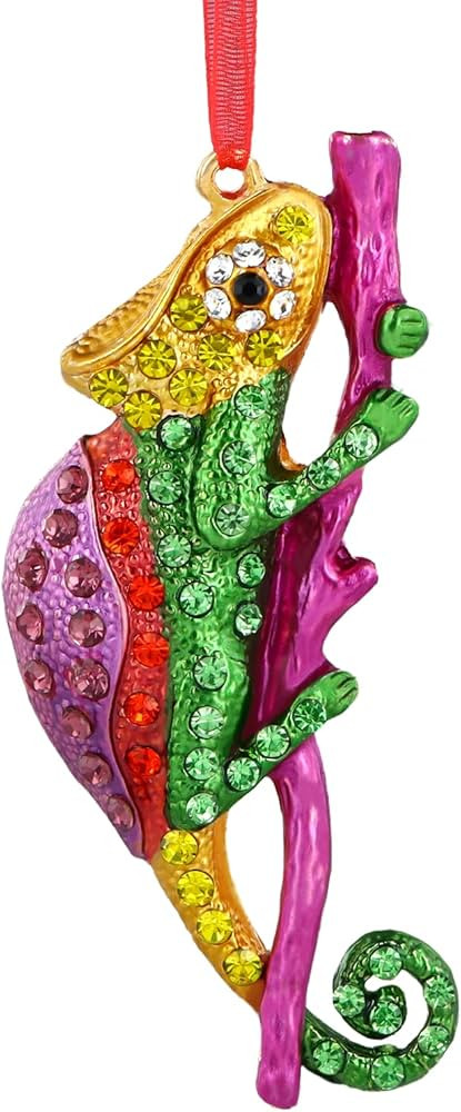 Colorful Lizard Christmas Ornaments - Exquisite Metal Lizard Christmas Tree Ornament Decoration A... | Amazon (US)